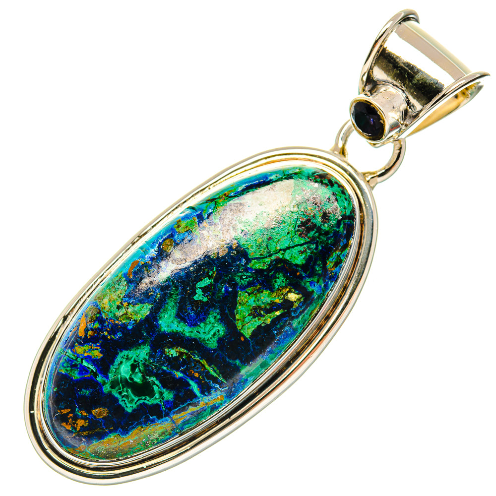 Azurite In Malachite Pendants handcrafted by Anasilvercos - PD31159 - Photo 2