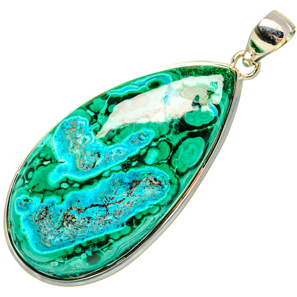 Chrysocolla In Malachite Pendants handcrafted by Anasilvercos - PD31167 - Photo 2