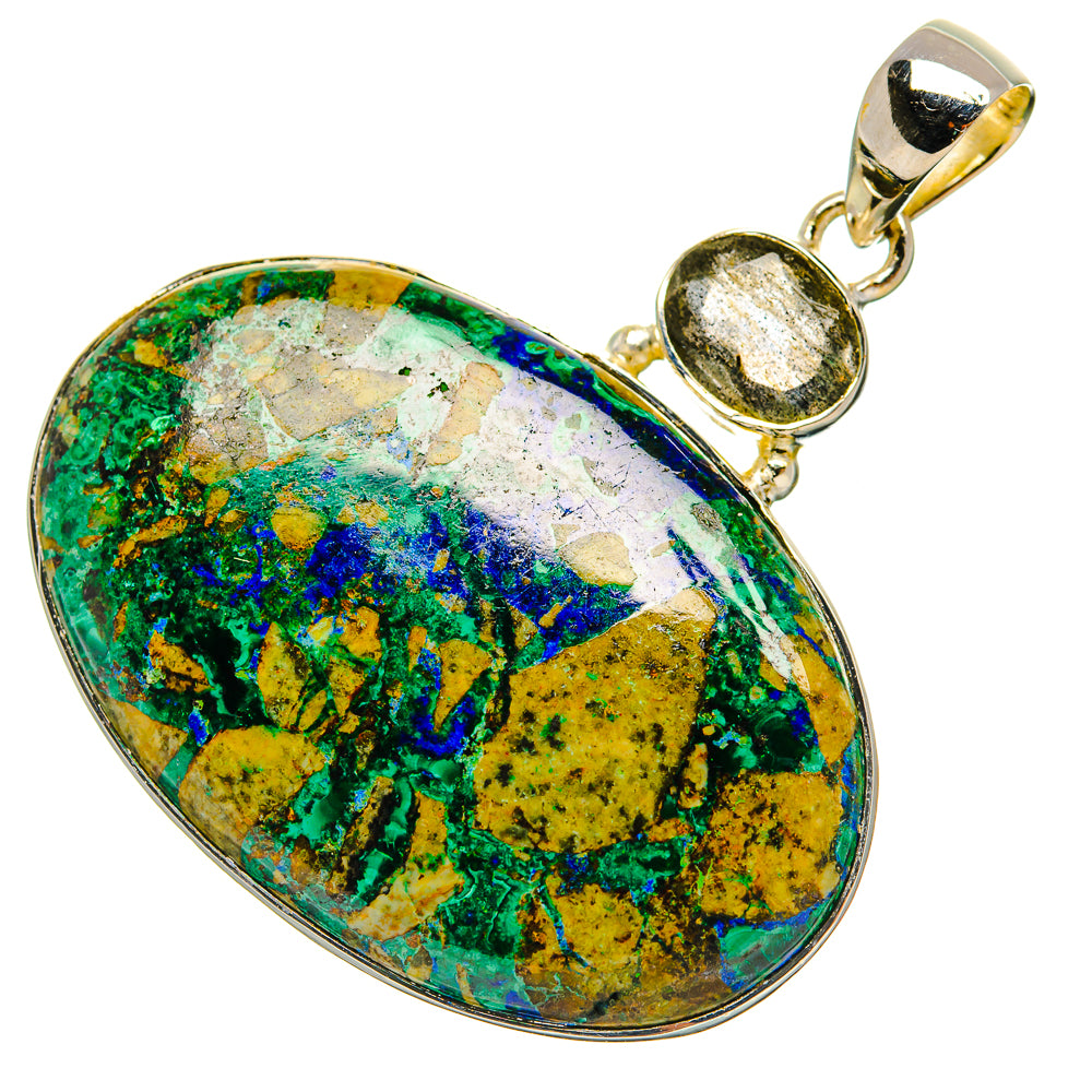 Azurite In Malachite Pendants handcrafted by Anasilvercos - PD31176 - Photo 2