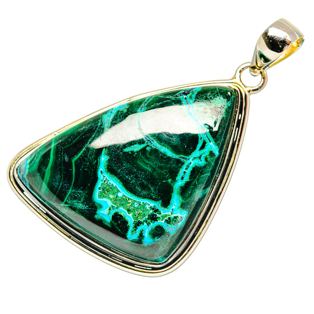 Malachite In Chrysocolla Pendants handcrafted by Anasilvercos - PD31183 - Photo 2