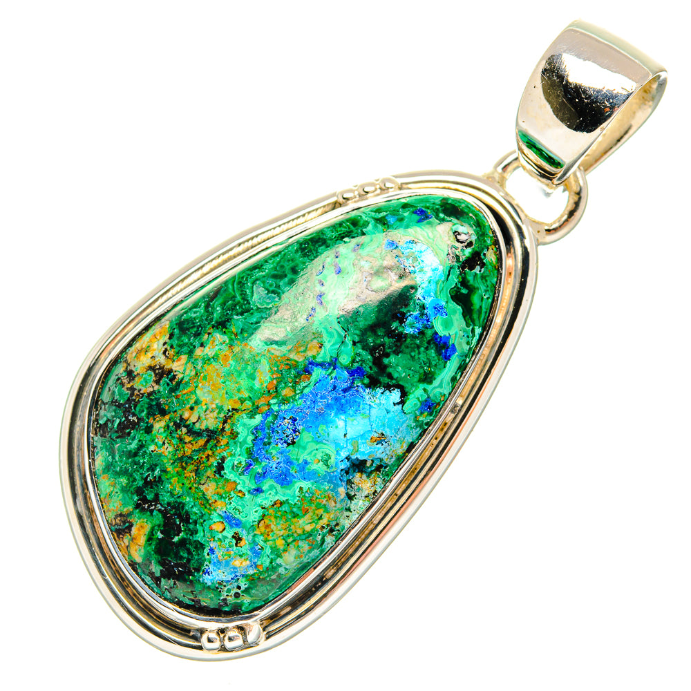 Azurite In Malachite Pendants handcrafted by Anasilvercos - PD31209 - Photo 2