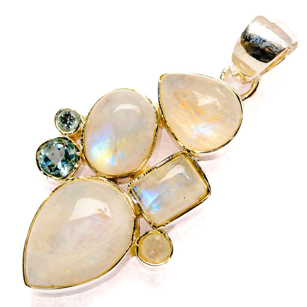 Rainbow Moonstone Pendants handcrafted by Anasilvercos - PD31215 - Photo 2
