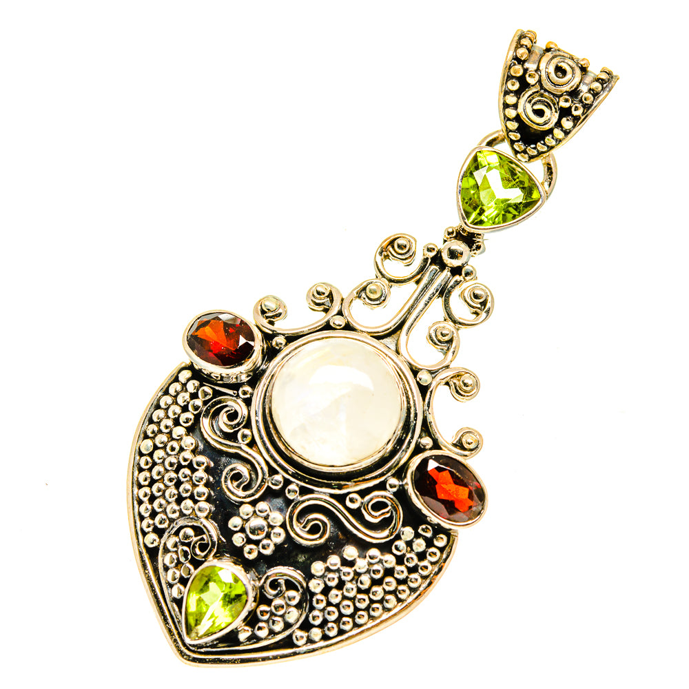 Rainbow Moonstone Pendants handcrafted by Anasilvercos - PD3128