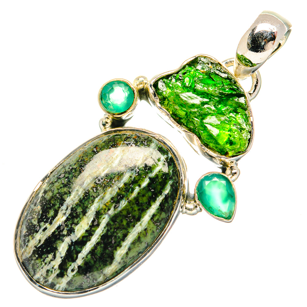 Green Vein Jasper Pendants handcrafted by Anasilvercos - PD31288 - Photo 2