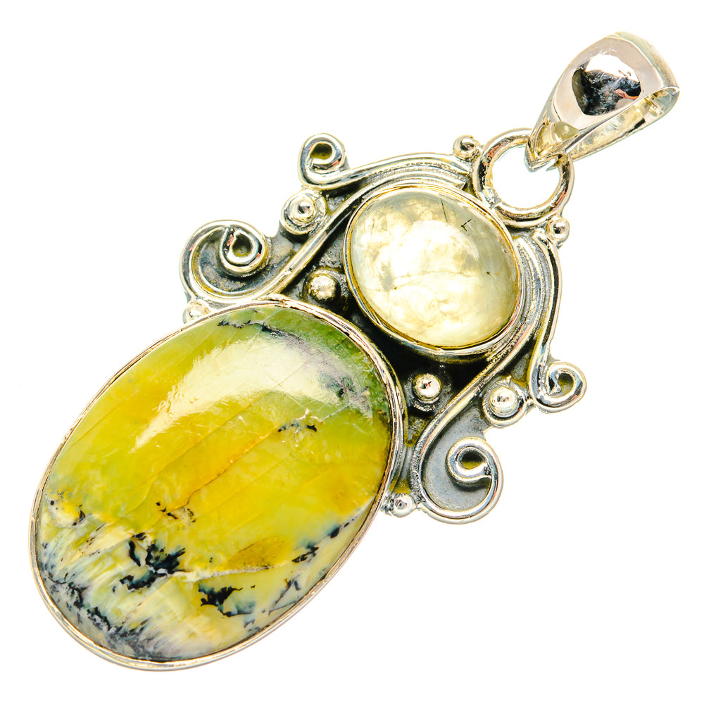 African Green Opal Pendants handcrafted by Anasilvercos - PD31289 - Photo 2