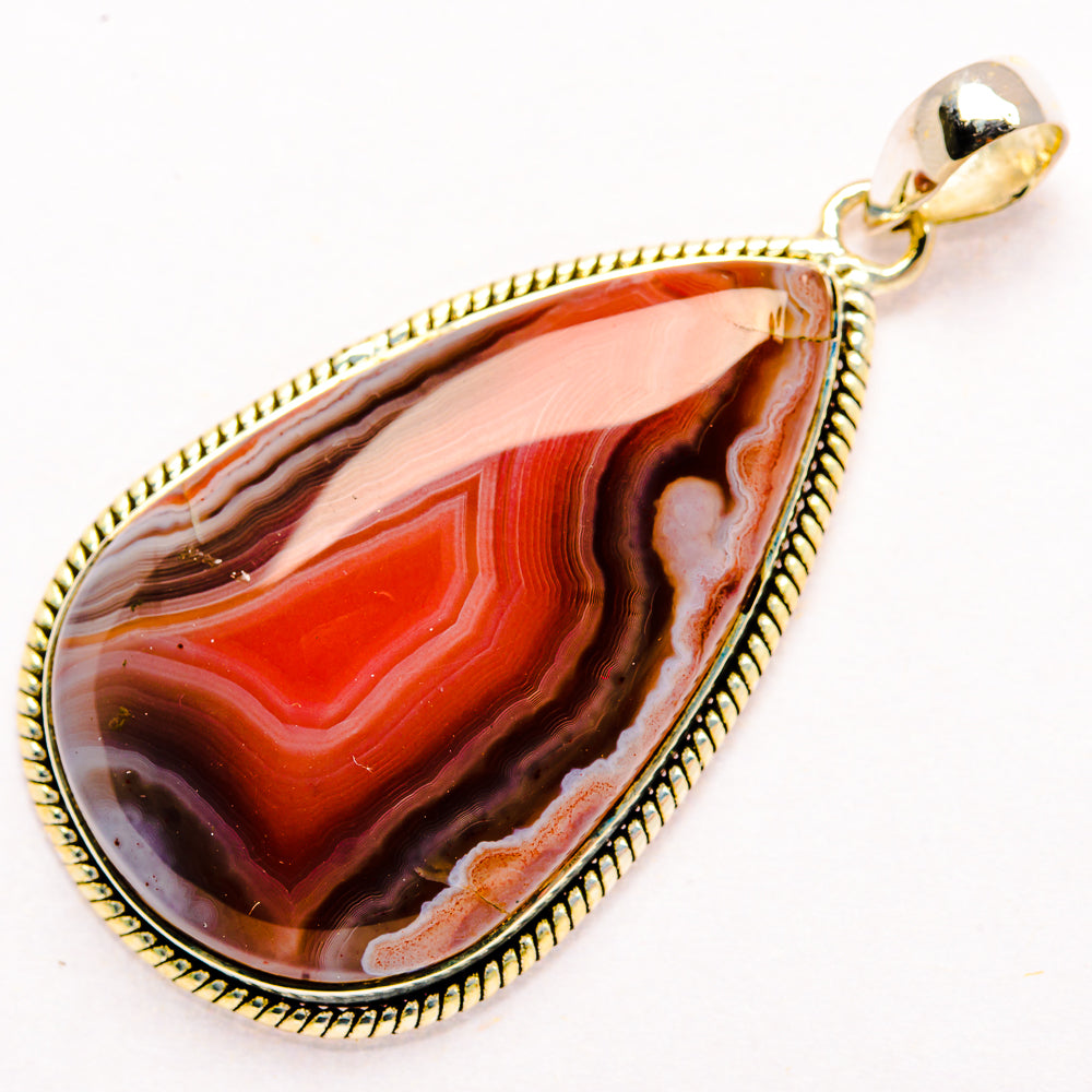 Red Botswana Agate Pendants handcrafted by Anasilvercos - PD31326 - Photo 2