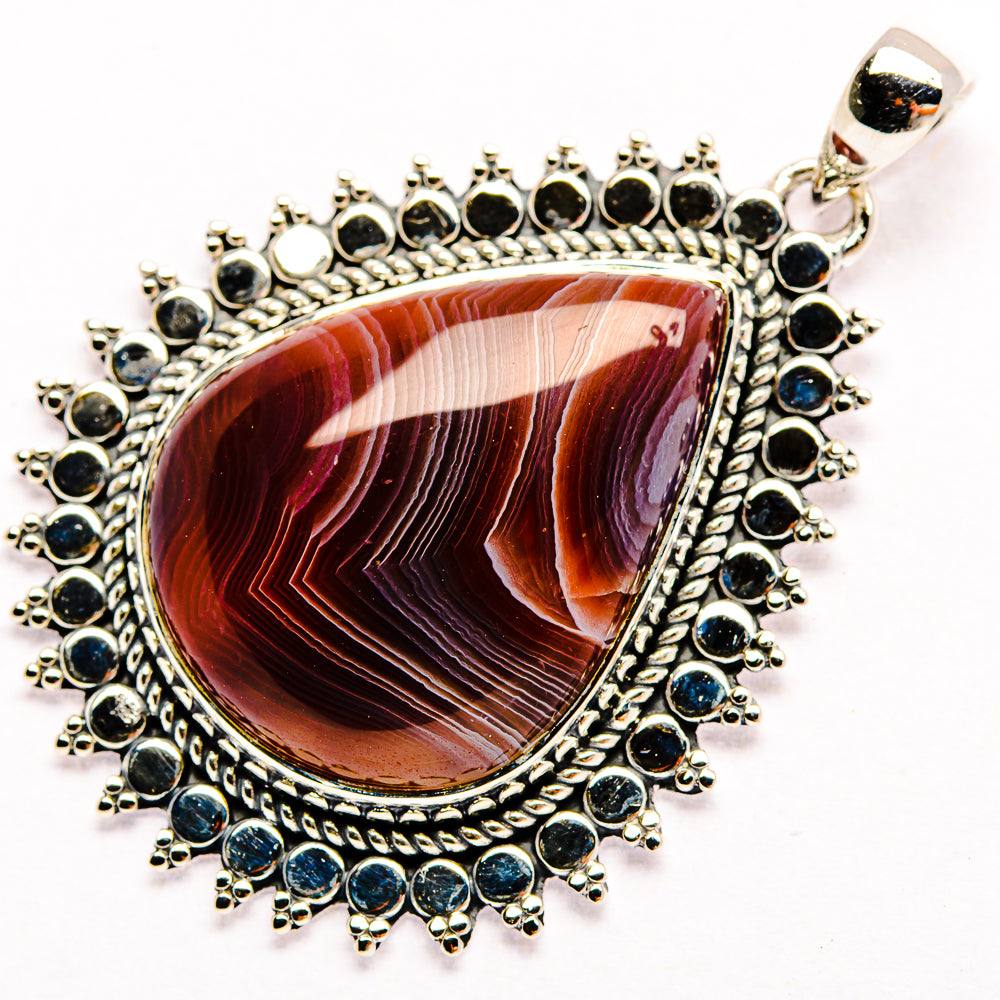 Red Botswana Agate Pendants handcrafted by Anasilvercos - PD31327 - Photo 2