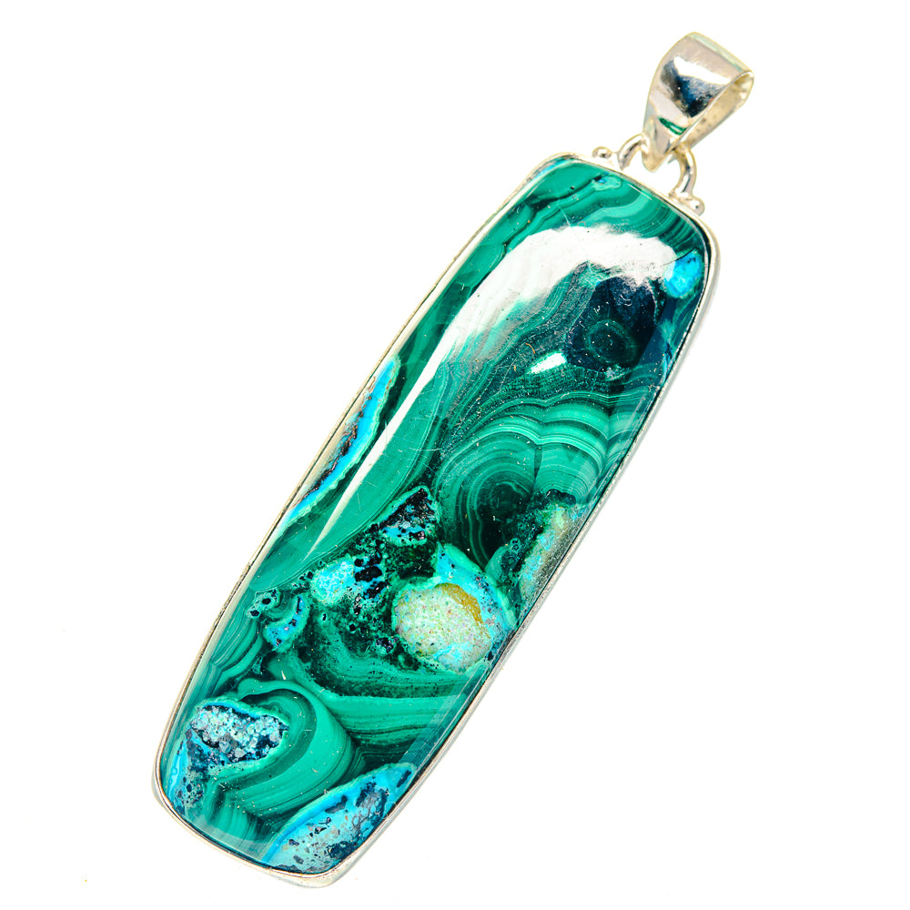 Malachite In Chrysocolla Pendants handcrafted by Anasilvercos - PD3133