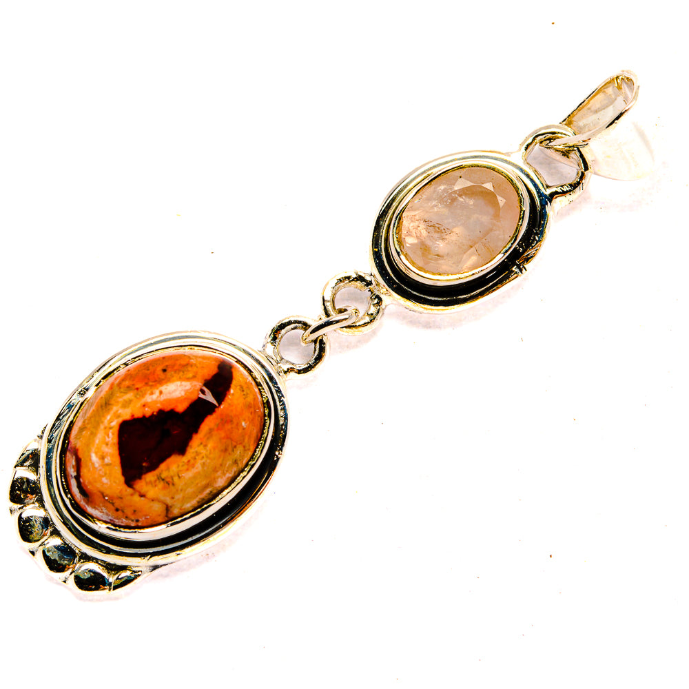 Mexican Fire Opal Pendants handcrafted by Anasilvercos - PD31428 - Photo 2
