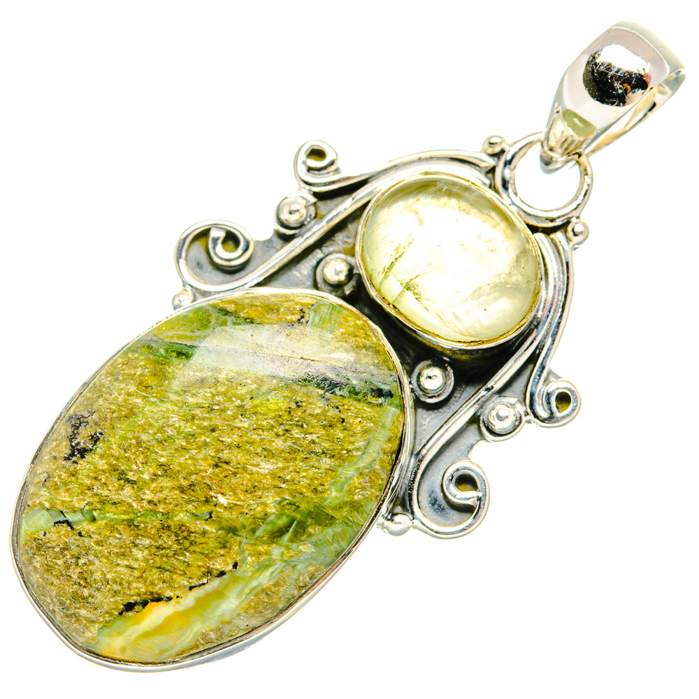 African Green Opal Pendants handcrafted by Anasilvercos - PD31457 - Photo 2
