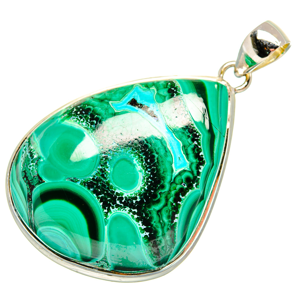 Malachite In Chrysocolla Pendants handcrafted by Anasilvercos - PD31465 - Photo 2