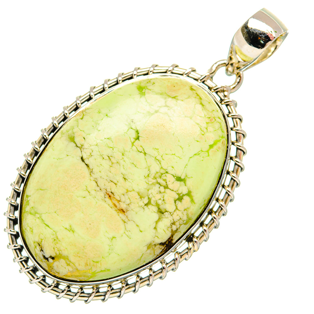 Lemon Chrysoprase Pendants handcrafted by Anasilvercos - PD31473 - Photo 2