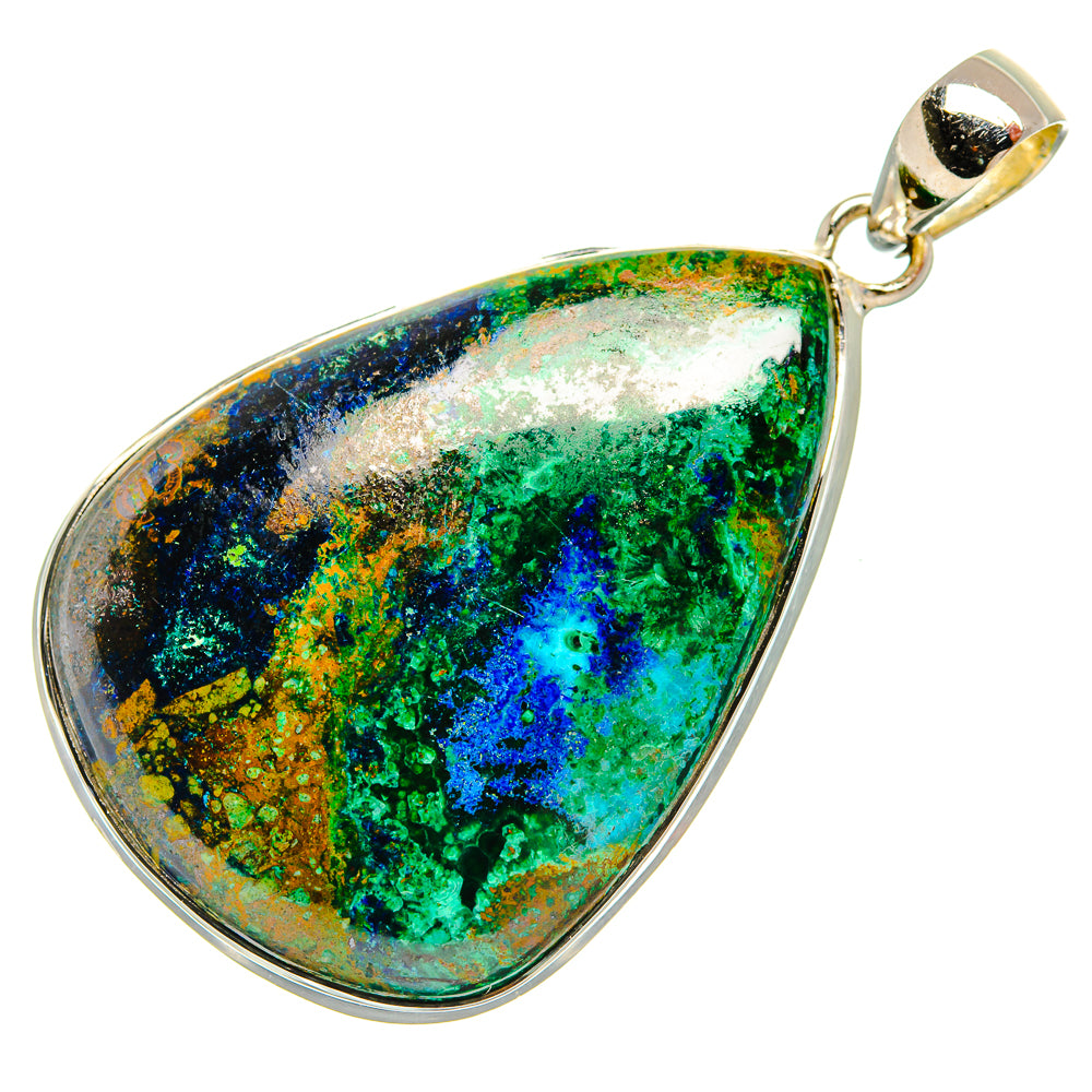 Azurite In Malachite Pendants handcrafted by Anasilvercos - PD31480 - Photo 2