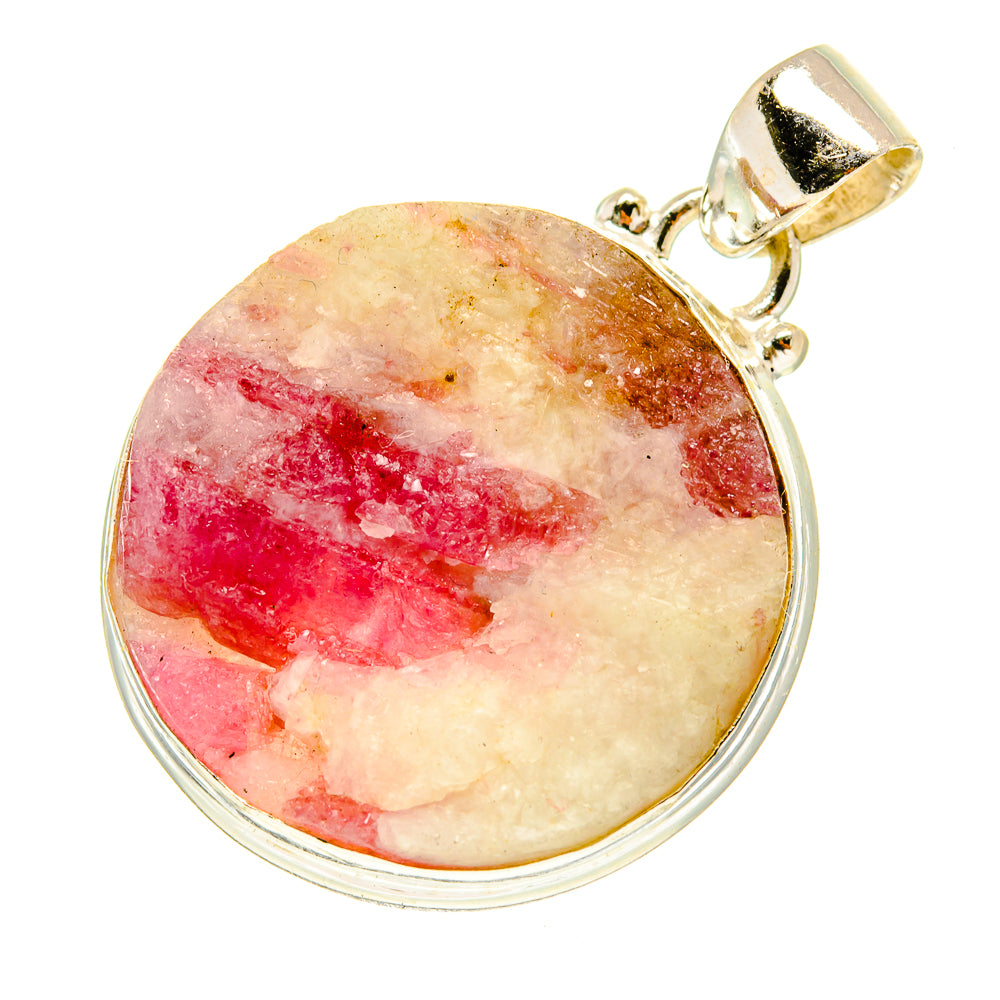 Pink Tourmaline In Quartz Pendants handcrafted by Anasilvercos - PD3167