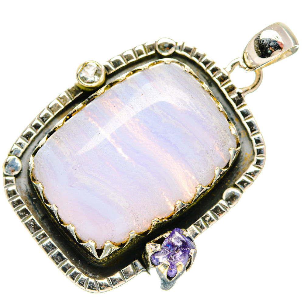 Cobalto Calcite Druzy Pendants handcrafted by Anasilvercos - PD31677 - Photo 2