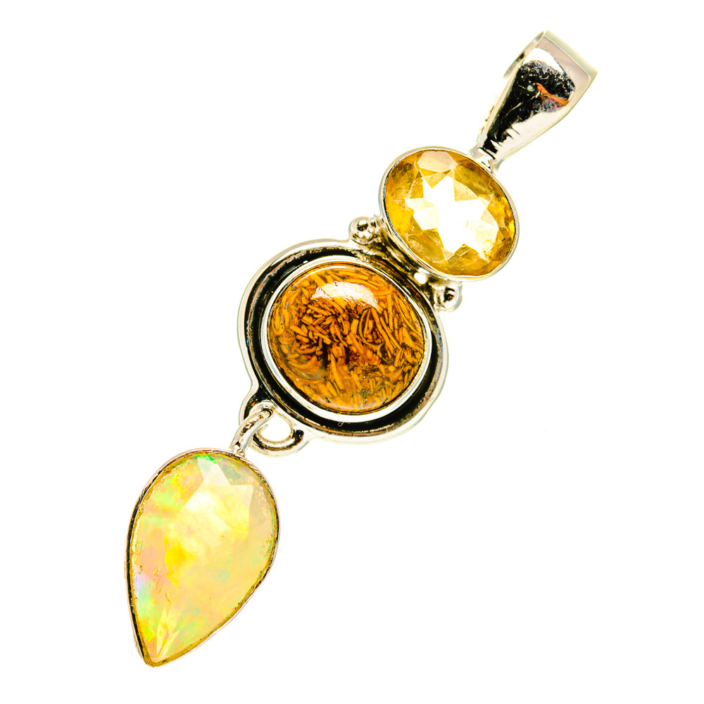 Ethiopian Opal Pendants handcrafted by Anasilvercos - PD3170