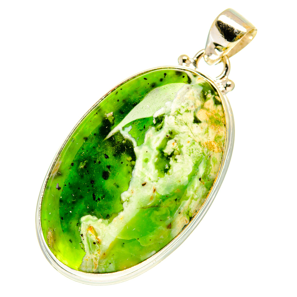 Australian Green Opal Pendants handcrafted by Anasilvercos - PD3173