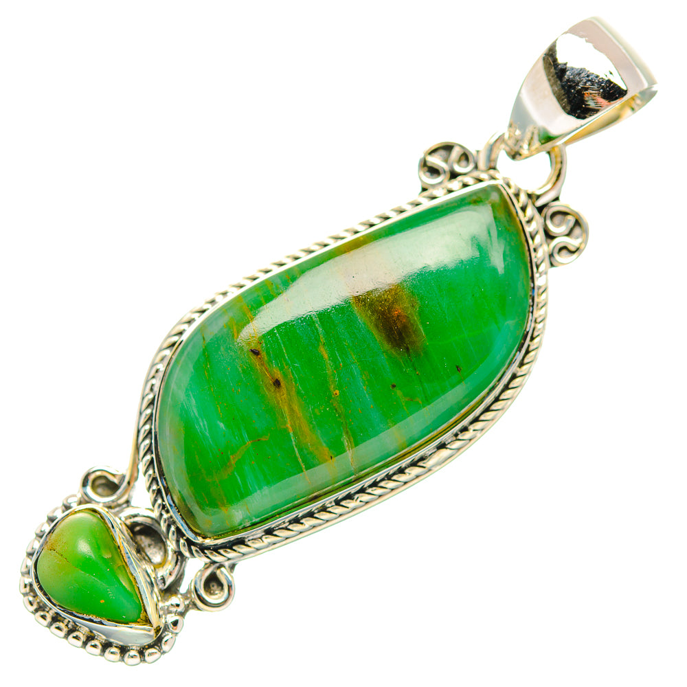 Green Moss Agate Pendants handcrafted by Anasilvercos - PD31838 - Photo 2