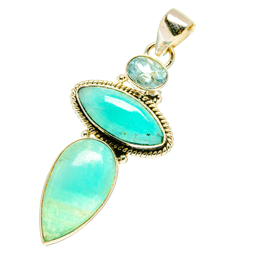 Peruvian Amazonite Pendants handcrafted by Anasilvercos - PD3188
