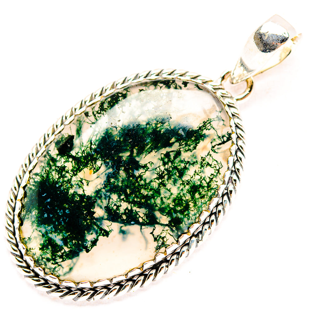Green Moss Agate Pendants handcrafted by Anasilvercos - PD31883 - Photo 2