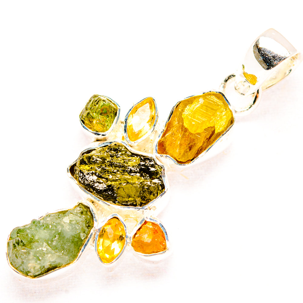 Green Tourmaline Pendants handcrafted by Anasilvercos - PD31903 - Photo 2
