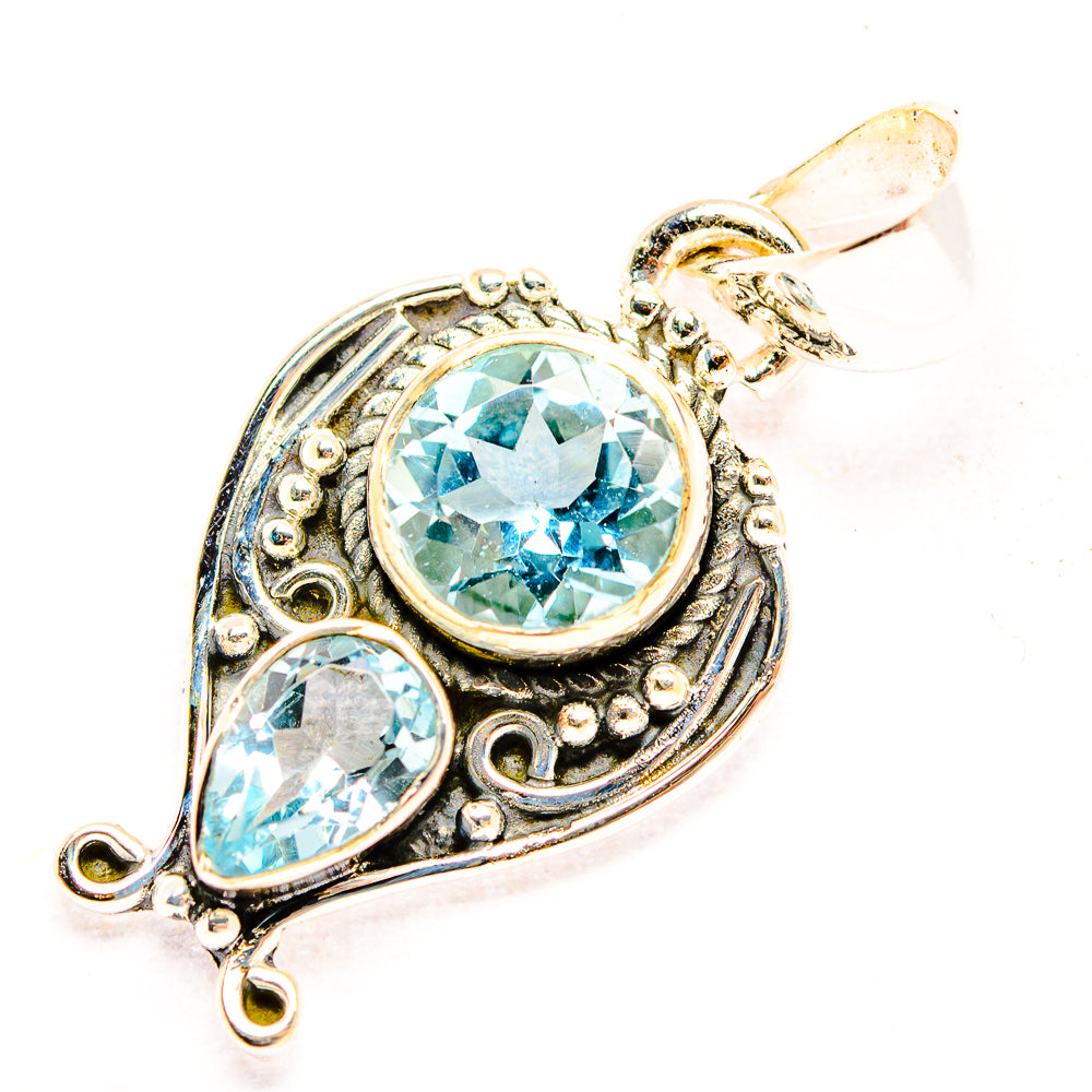 Blue Topaz Pendants handcrafted by Anasilvercos - PD31912 - Photo 2