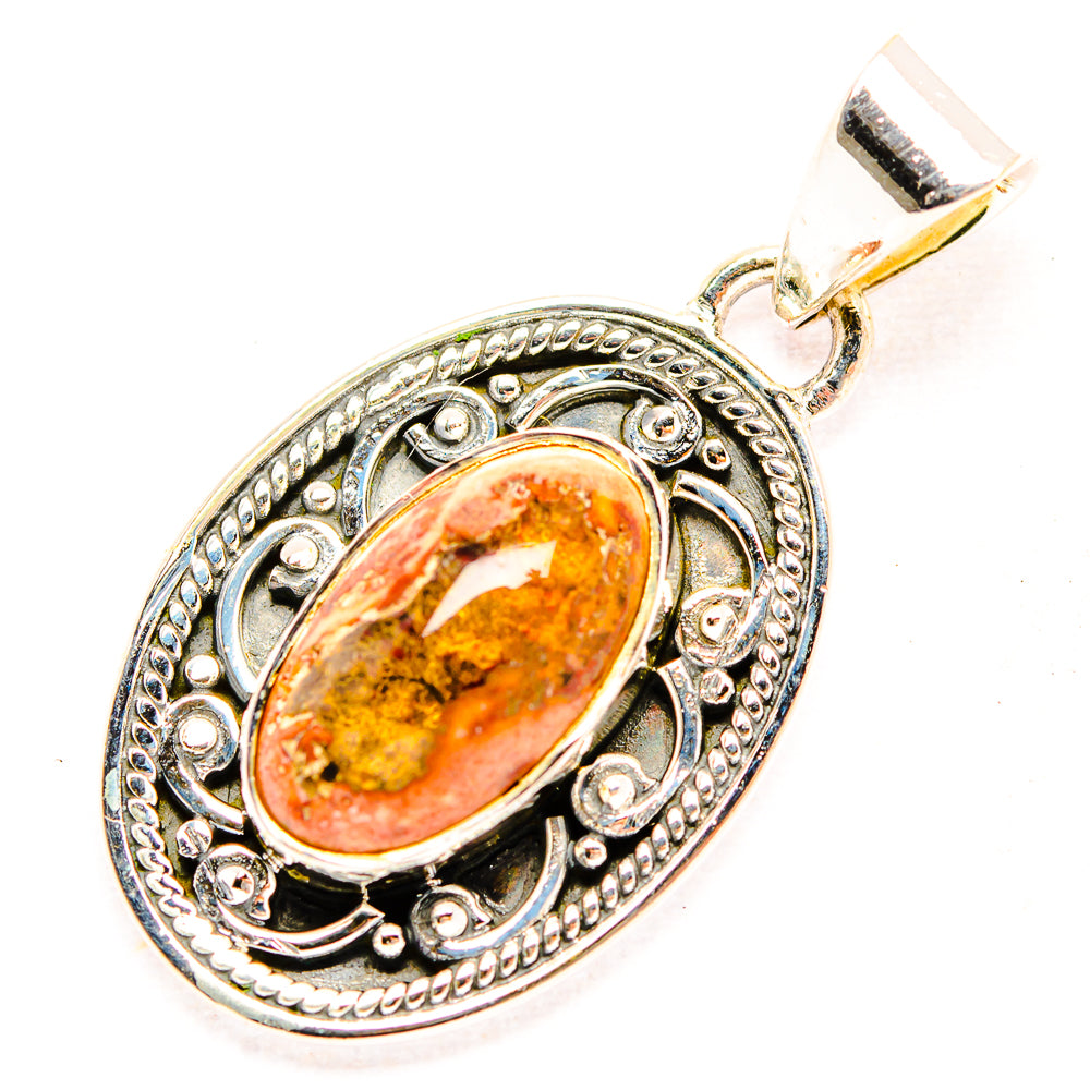 Mexican Fire Opal Pendants handcrafted by Anasilvercos - PD31922 - Photo 2
