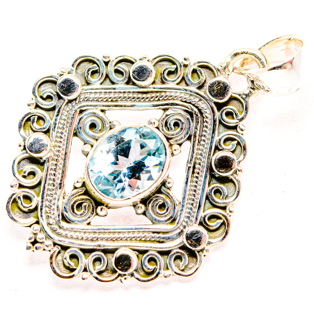 Blue Topaz Pendants handcrafted by Anasilvercos - PD31924 - Photo 2