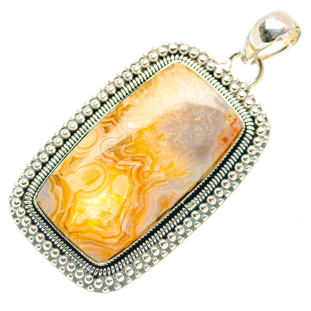 Laguna Lace Agate Pendants handcrafted by Anasilvercos - PD31941 - Photo 2