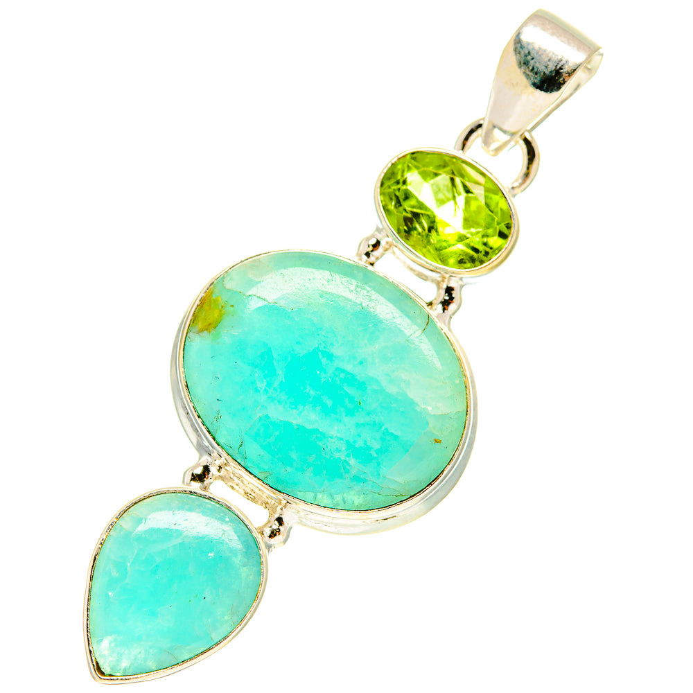 Peruvian Amazonite Pendants handcrafted by Anasilvercos - PD3195