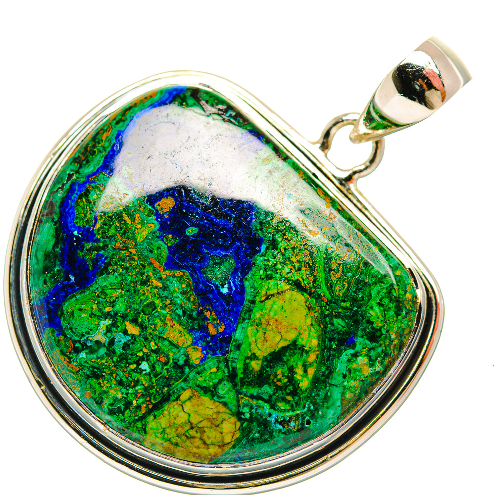 Azurite In Malachite Pendants handcrafted by Anasilvercos - PD31974 - Photo 2