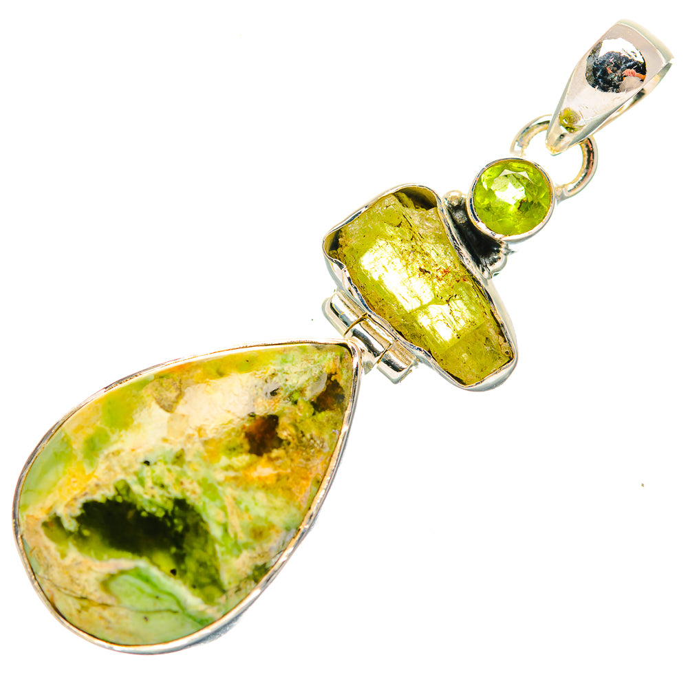 Australian Green Opal Pendants handcrafted by Anasilvercos - PD32000 - Photo 2
