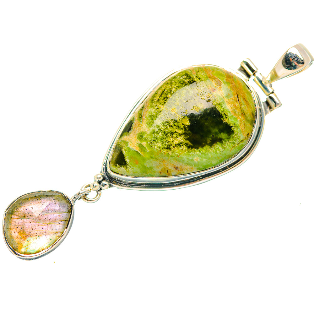 Australian Green Opal Pendants handcrafted by Anasilvercos - PD32024 - Photo 2