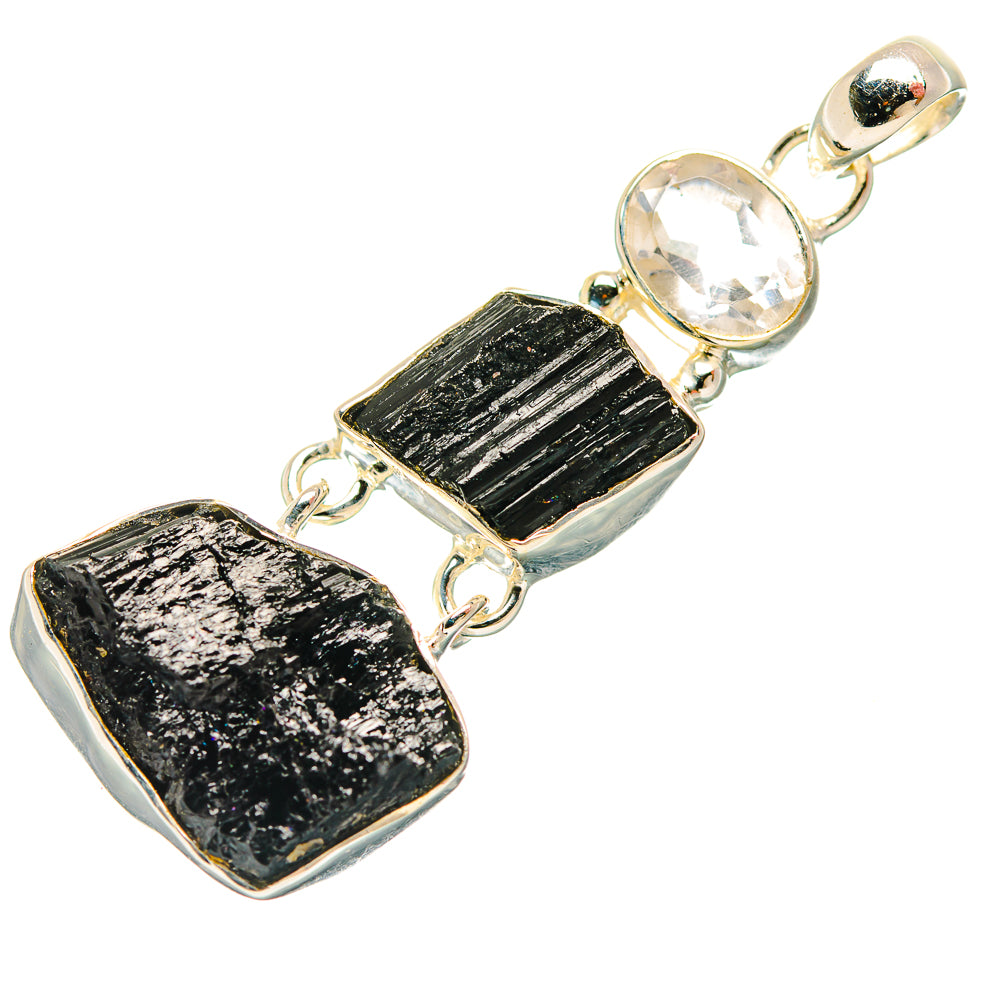 Black Tourmaline Pendants handcrafted by Anasilvercos - PD32040 - Photo 2