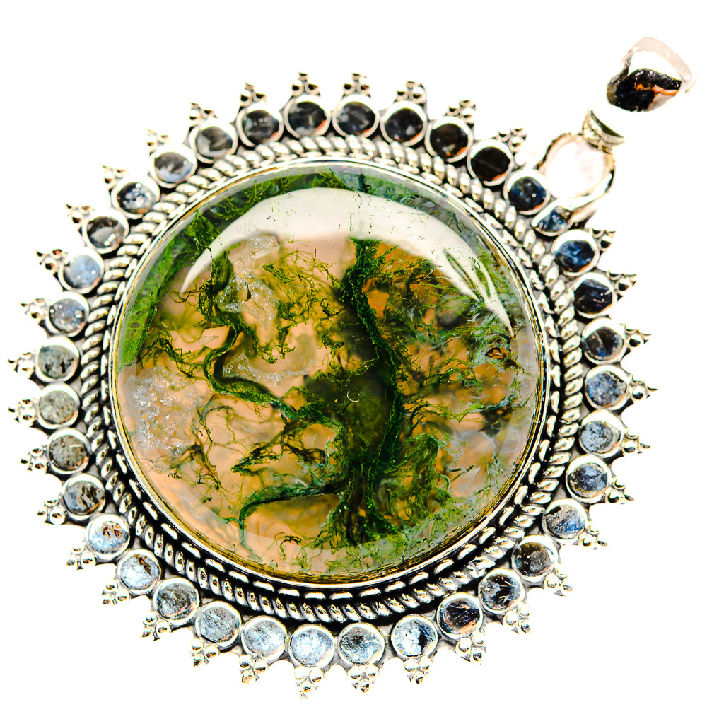Green Moss Agate Pendants handcrafted by Anasilvercos - PD32053 - Photo 2