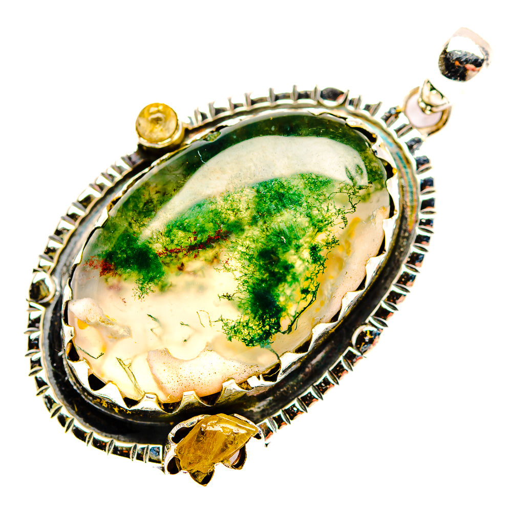 Green Moss Agate Pendants handcrafted by Anasilvercos - PD32059 - Photo 2