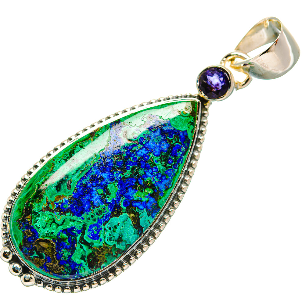 Azurite In Malachite Pendants handcrafted by Anasilvercos - PD32081 - Photo 2