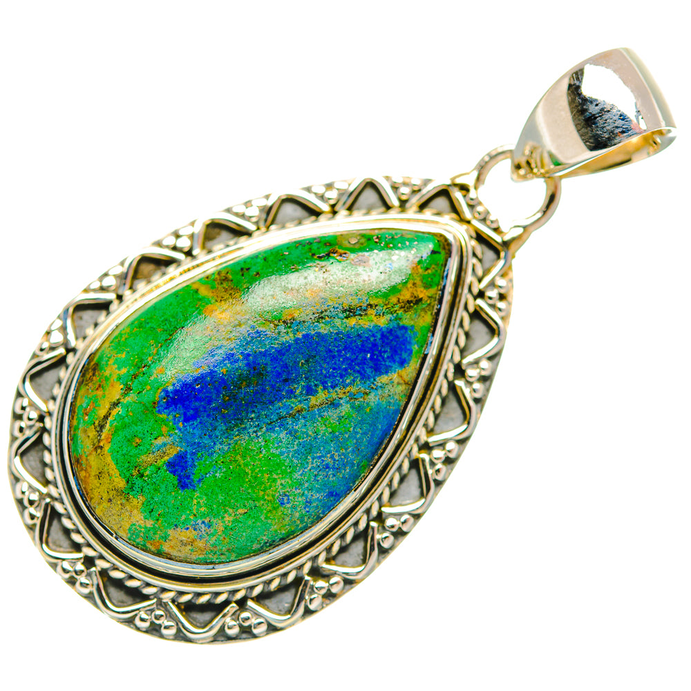 Azurite In Malachite Pendants handcrafted by Anasilvercos - PD32089 - Photo 2