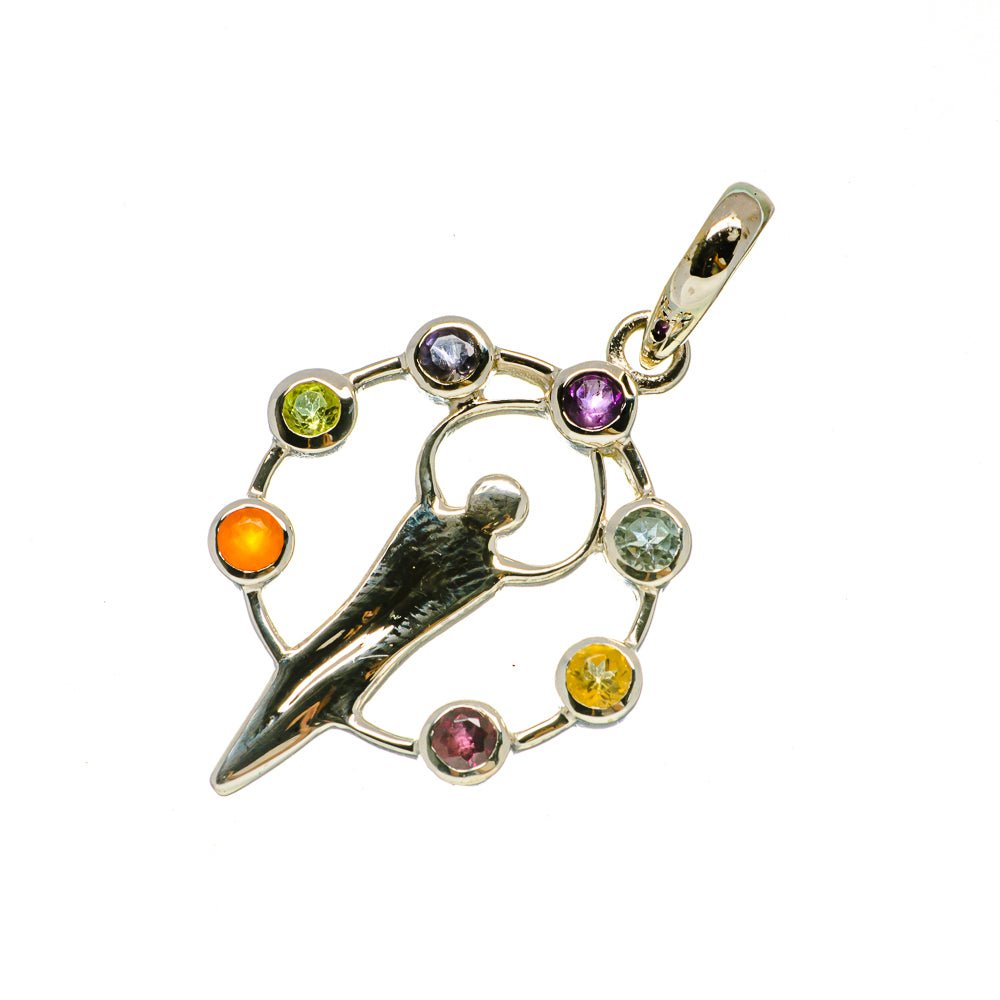 Multi-Stone Chakra Pendants handcrafted by Anasilvercos - PD731680
