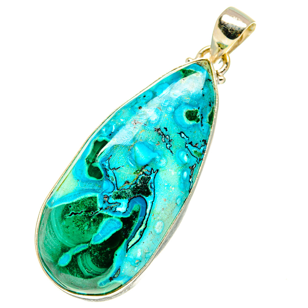 Malachite In Chrysocolla Pendants handcrafted by Anasilvercos - PD3219