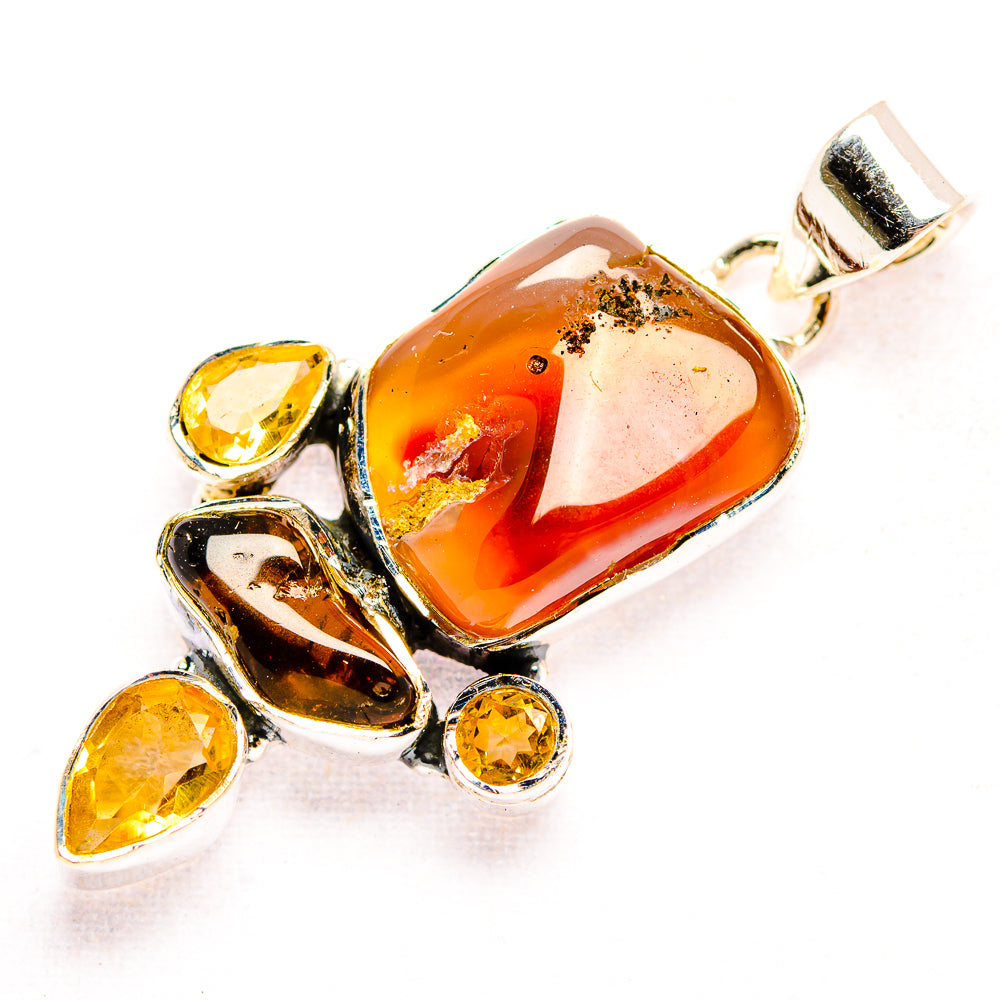 Mexican Fire Agate Pendants handcrafted by Anasilvercos - PD32206 - Photo 2