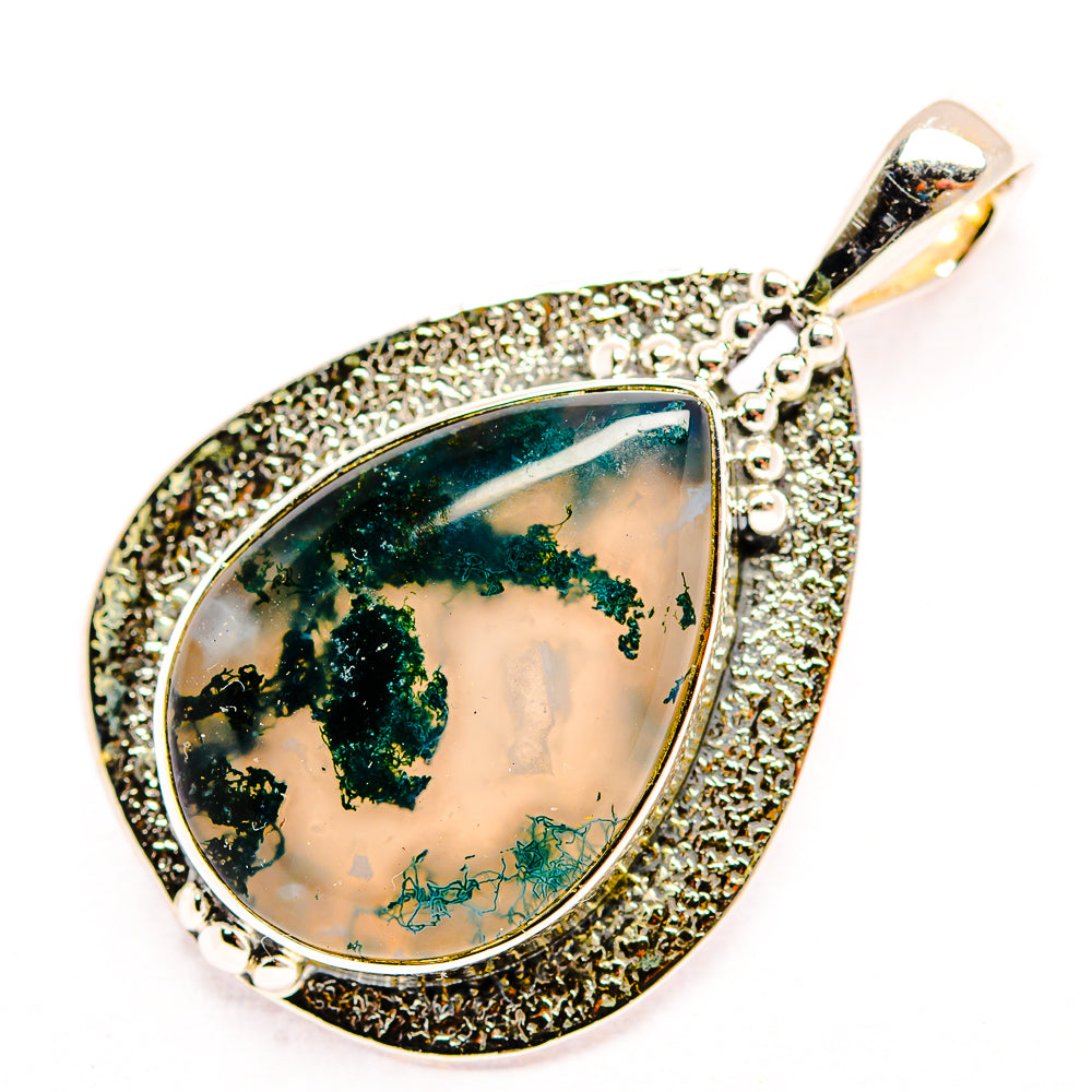 Green Moss Agate Pendants handcrafted by Anasilvercos - PD32244 - Photo 2