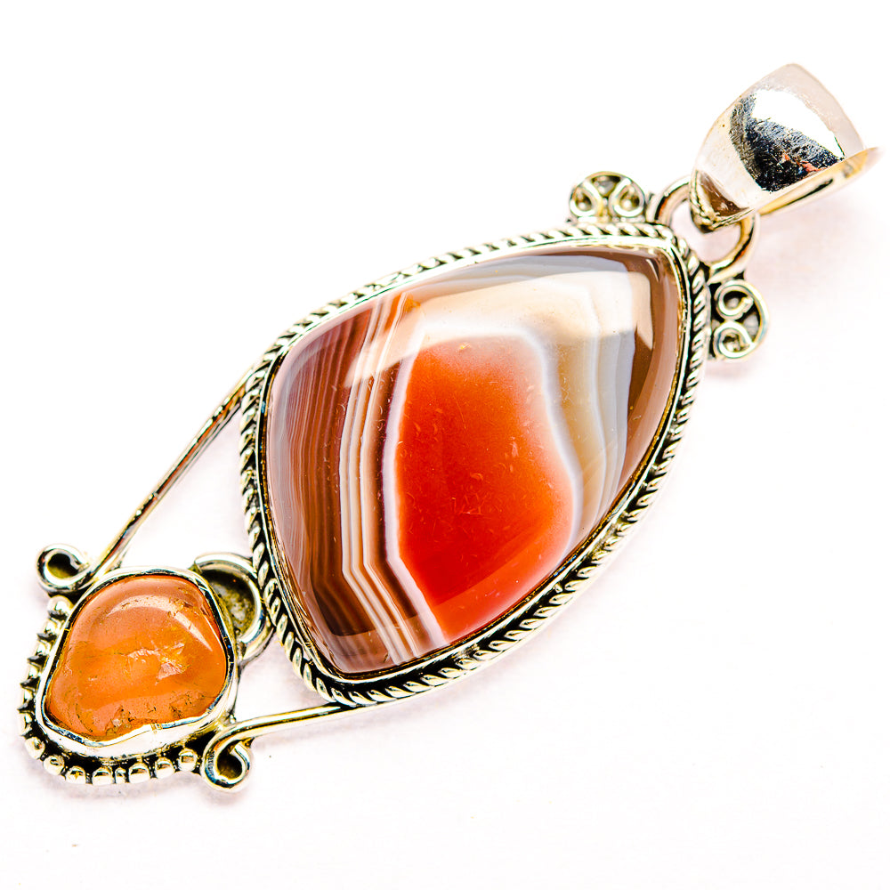 Red Botswana Agate Pendants handcrafted by Anasilvercos - PD32246 - Photo 2