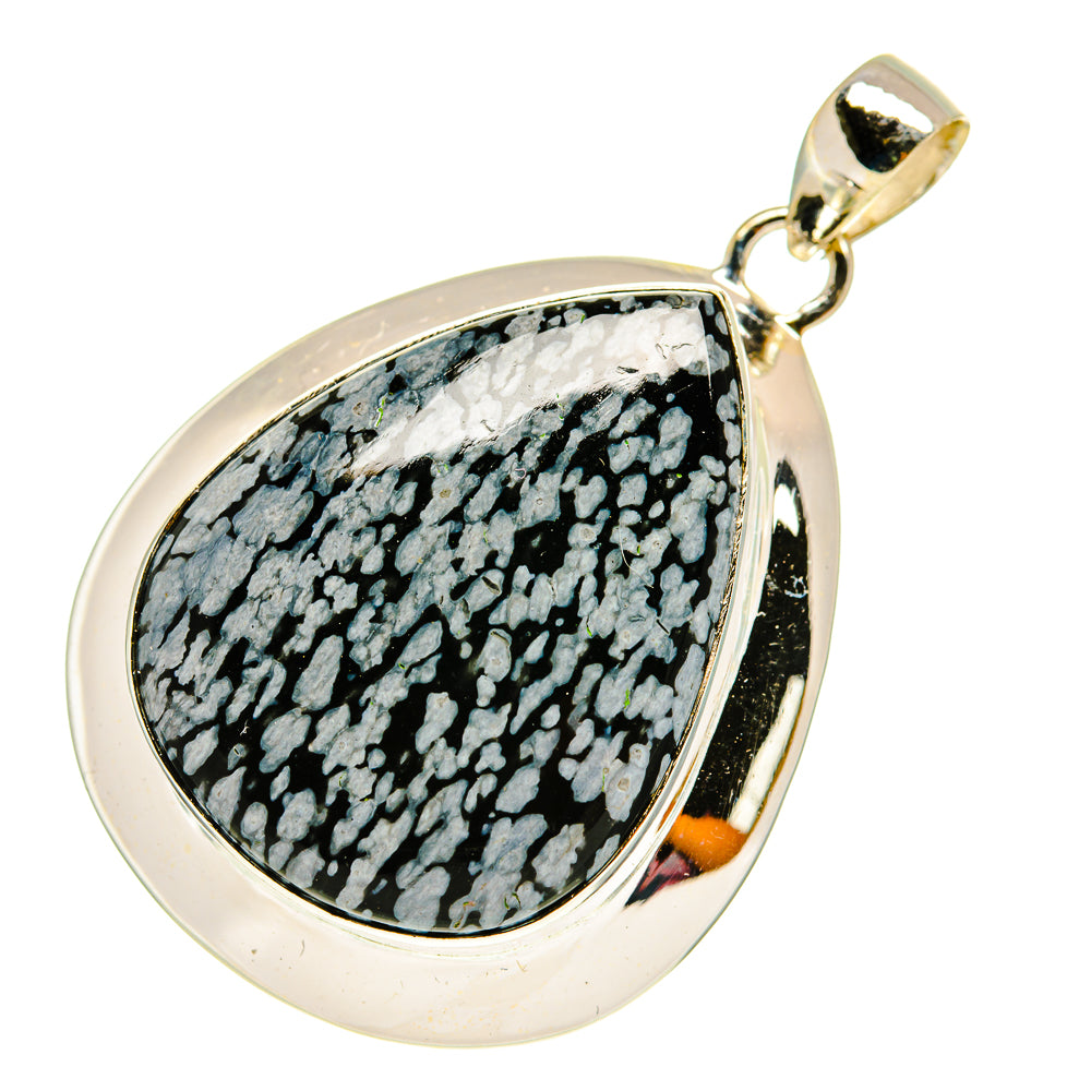 Snowflake Obsidian Pendants handcrafted by Anasilvercos - PD3225