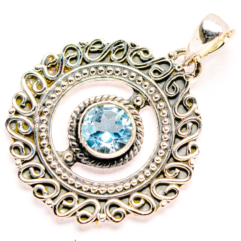 Blue Topaz Pendants handcrafted by Anasilvercos - PD32267 - Photo 2
