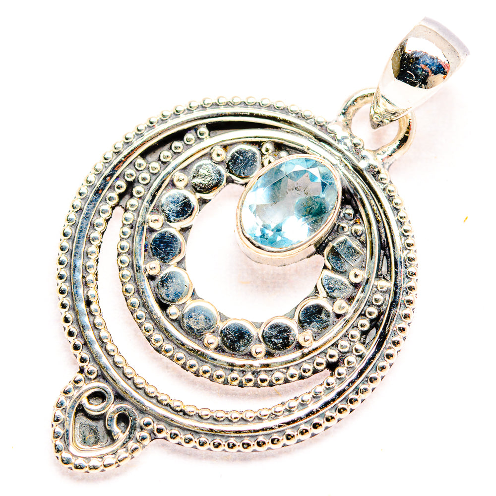 Blue Topaz Pendants handcrafted by Anasilvercos - PD32271 - Photo 2