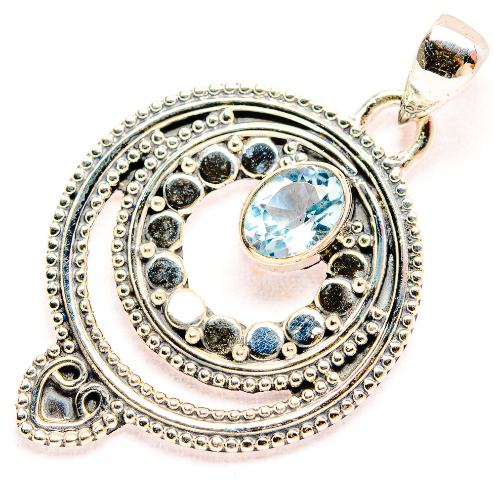 Blue Topaz Pendants handcrafted by Anasilvercos - PD32272 - Photo 2