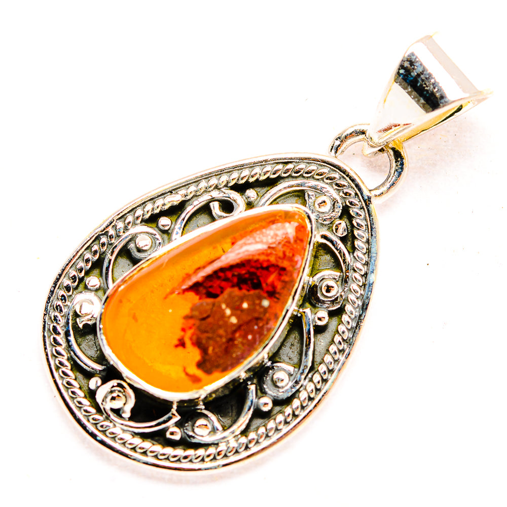 Mexican Fire Opal Pendants handcrafted by Anasilvercos - PD32287 - Photo 2