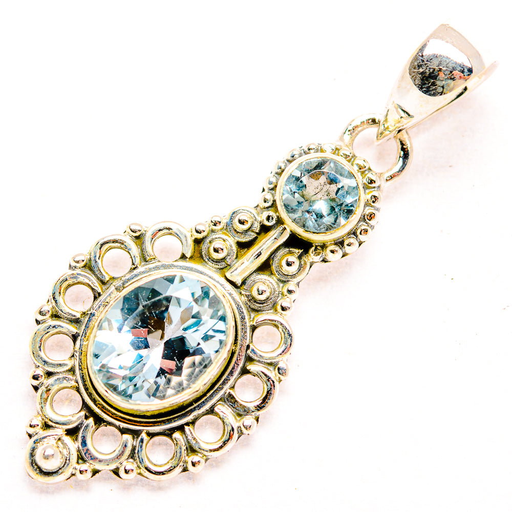 Blue Topaz Pendants handcrafted by Anasilvercos - PD32291 - Photo 2