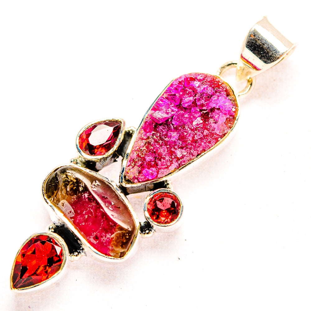 Pink Agate Druzy Pendants handcrafted by Anasilvercos - PD32305 - Photo 2